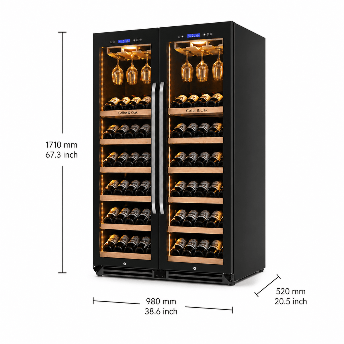 Cellar & Oak Cellar & Oak 108 Bottle Dual Zone Wine Cooler