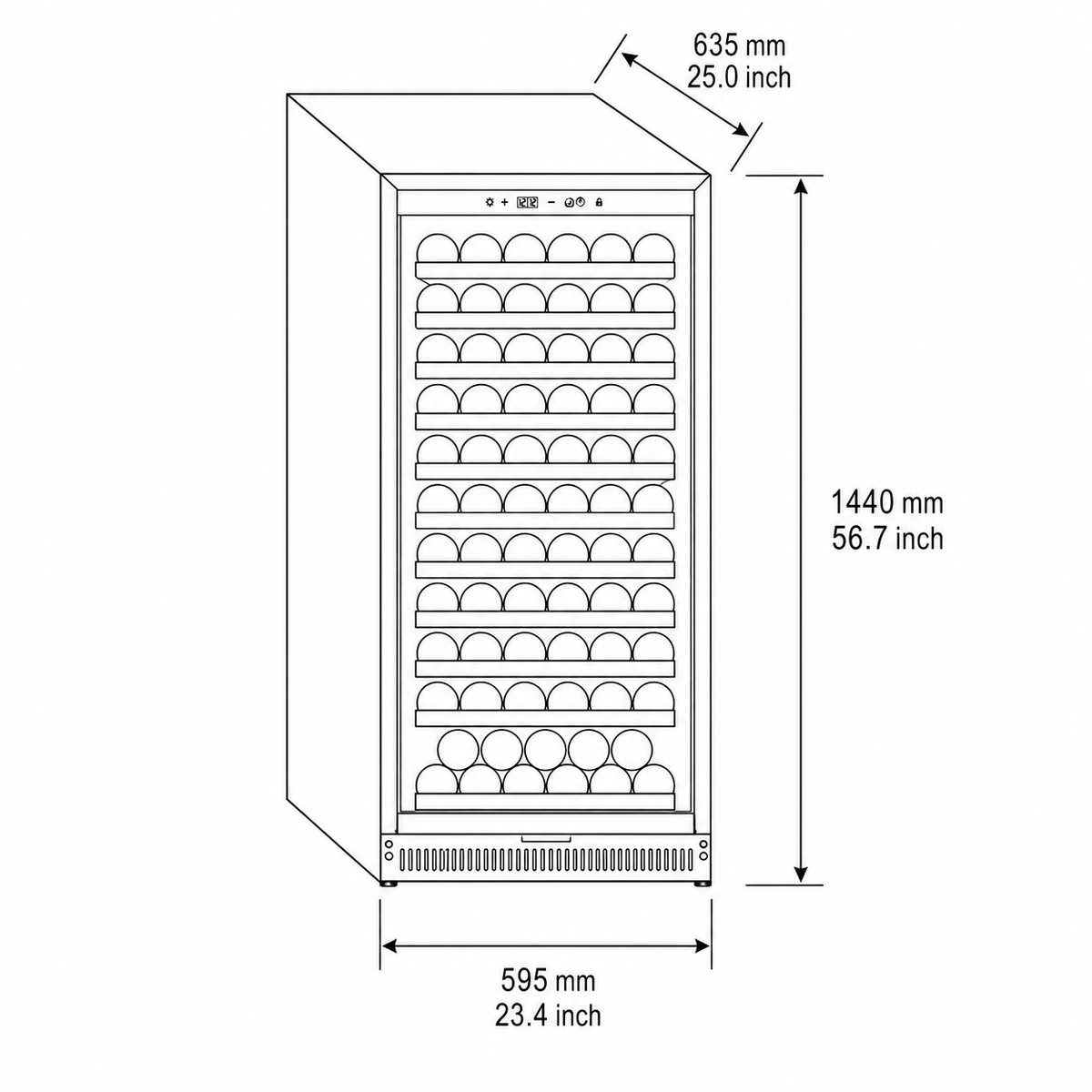 Cellar & Oak Cellar & Oak 132 Bottle Single Zone Wine Cooler