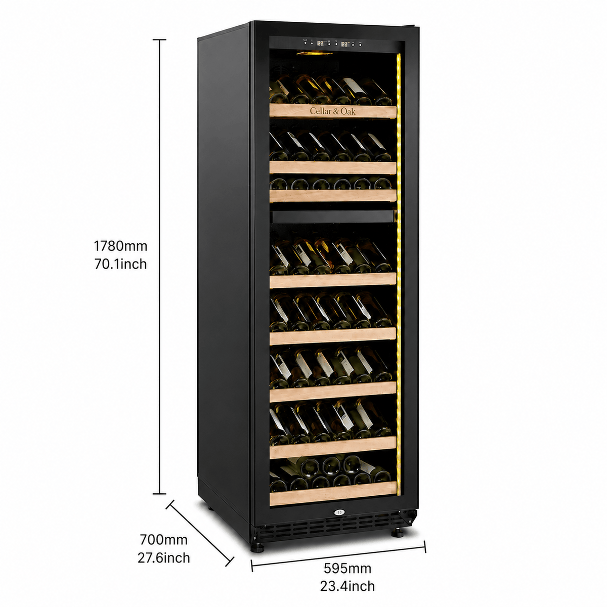 Cellar & Oak Cellar & Oak 154 Bottle Dual Zone Wine Cooler