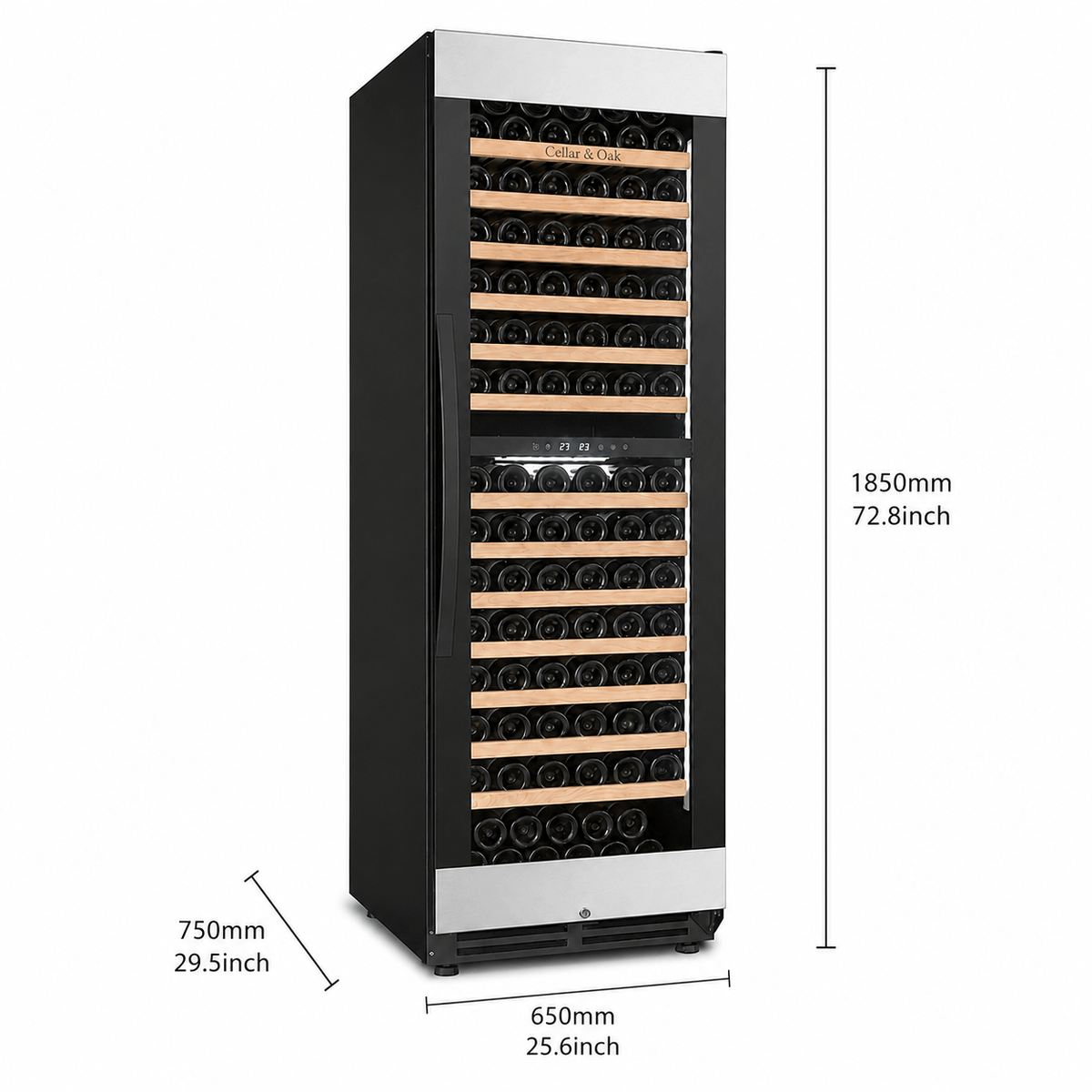 Cellar & Oak Cellar & Oak 165 Bottle Dual Zone Wine Cooler