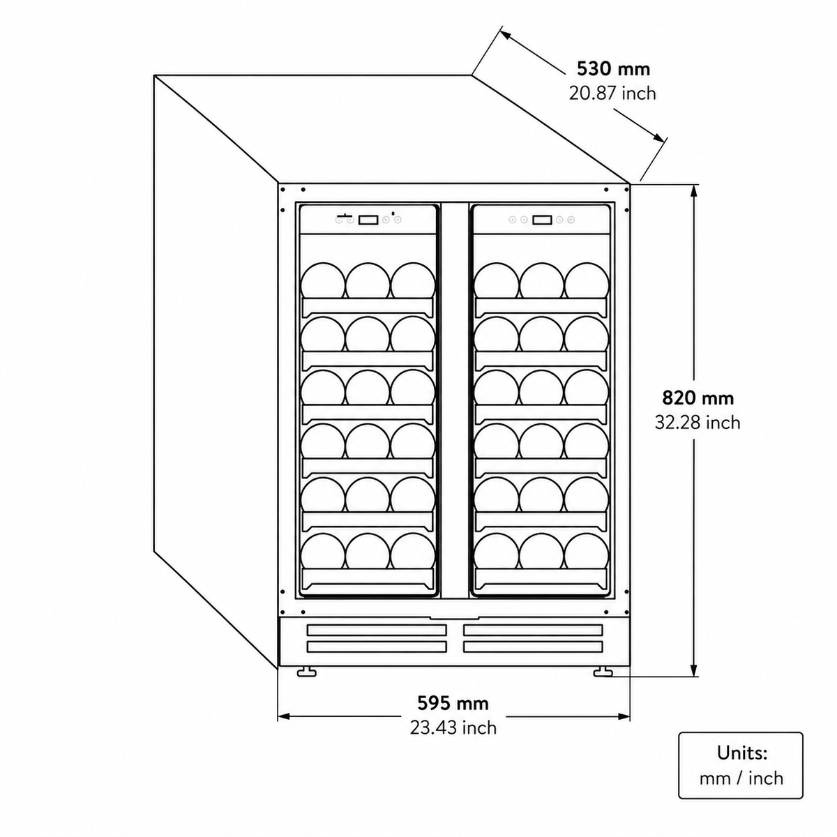 Cellar & Oak Cellar & Oak 36 Bottle Dual Zone Wine Cooler