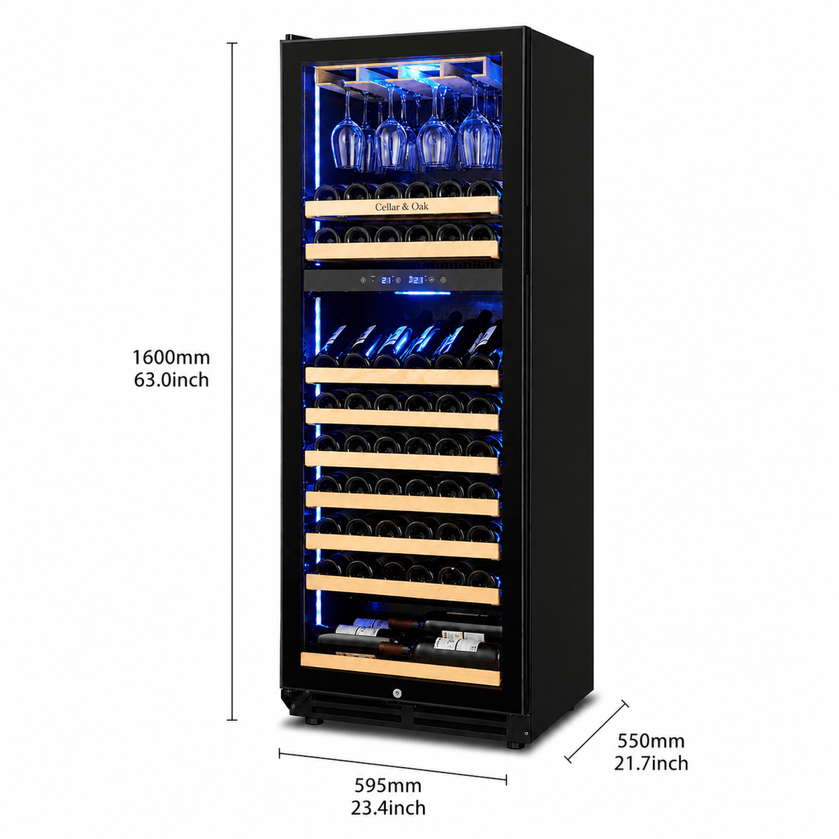 Cellar & Oak Cellar & Oak 59 Bottle Black Dual Zone Wine Cooler