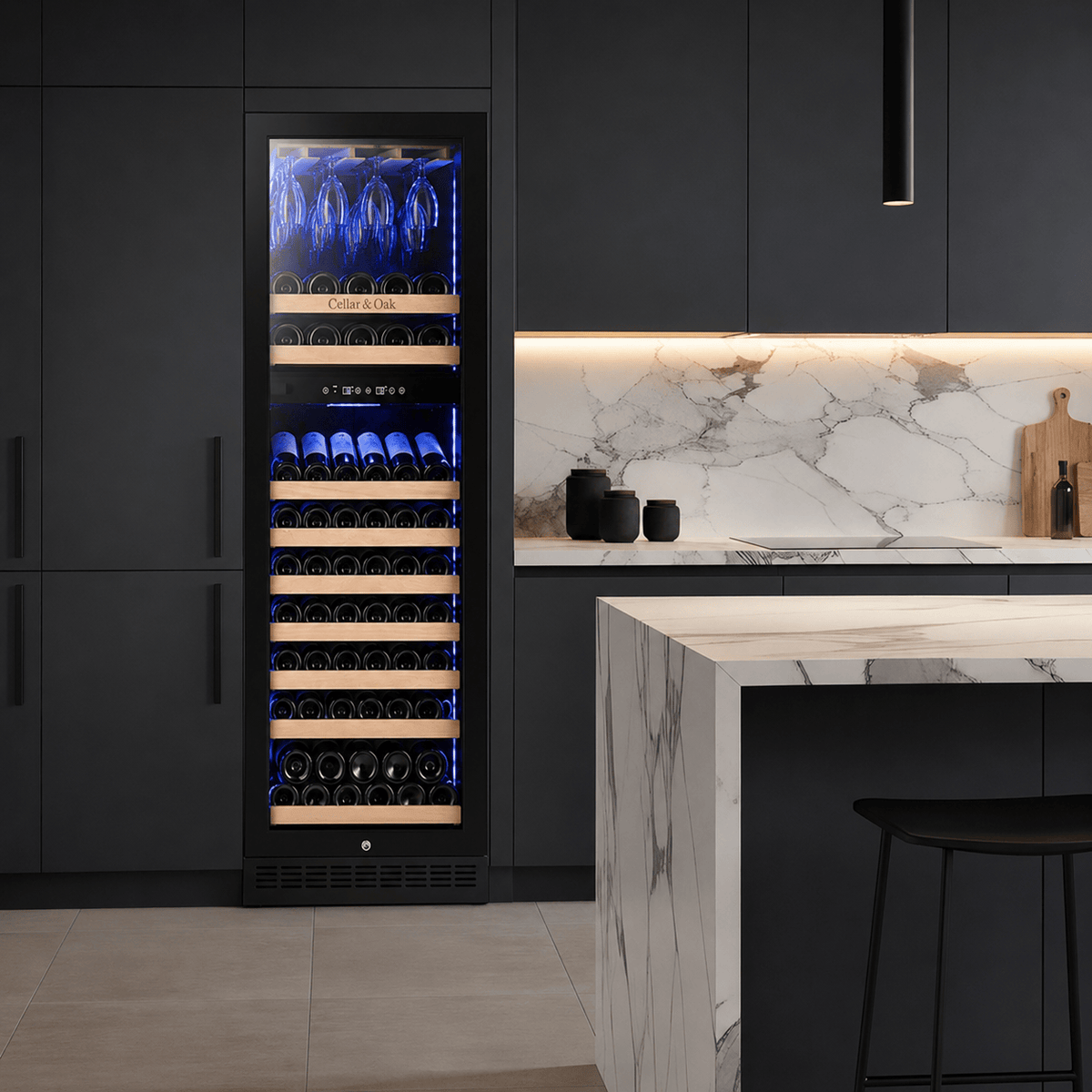 Cellar & Oak Cellar & Oak 59 Bottle Black Dual Zone Wine Cooler